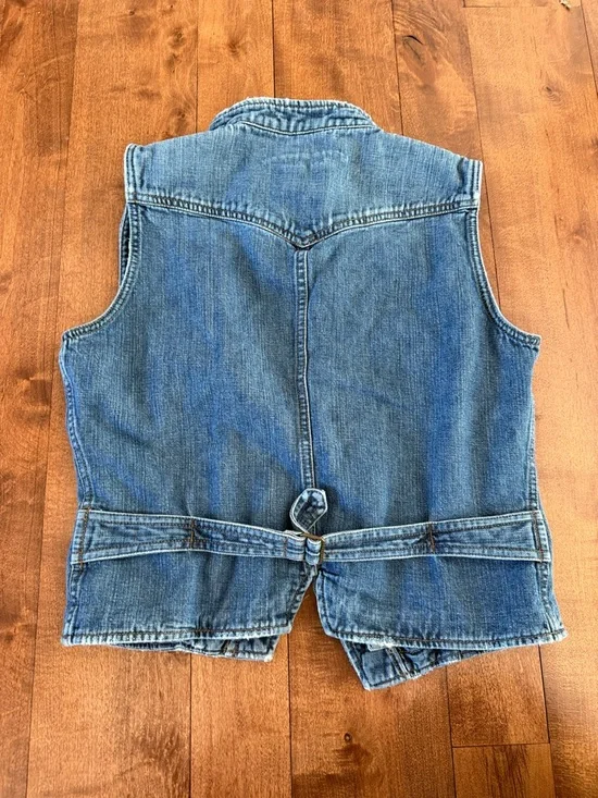Vintage Ralph Lauren Classic Blue Cotton Denim Vest, Sz M - Picture 4 of 4